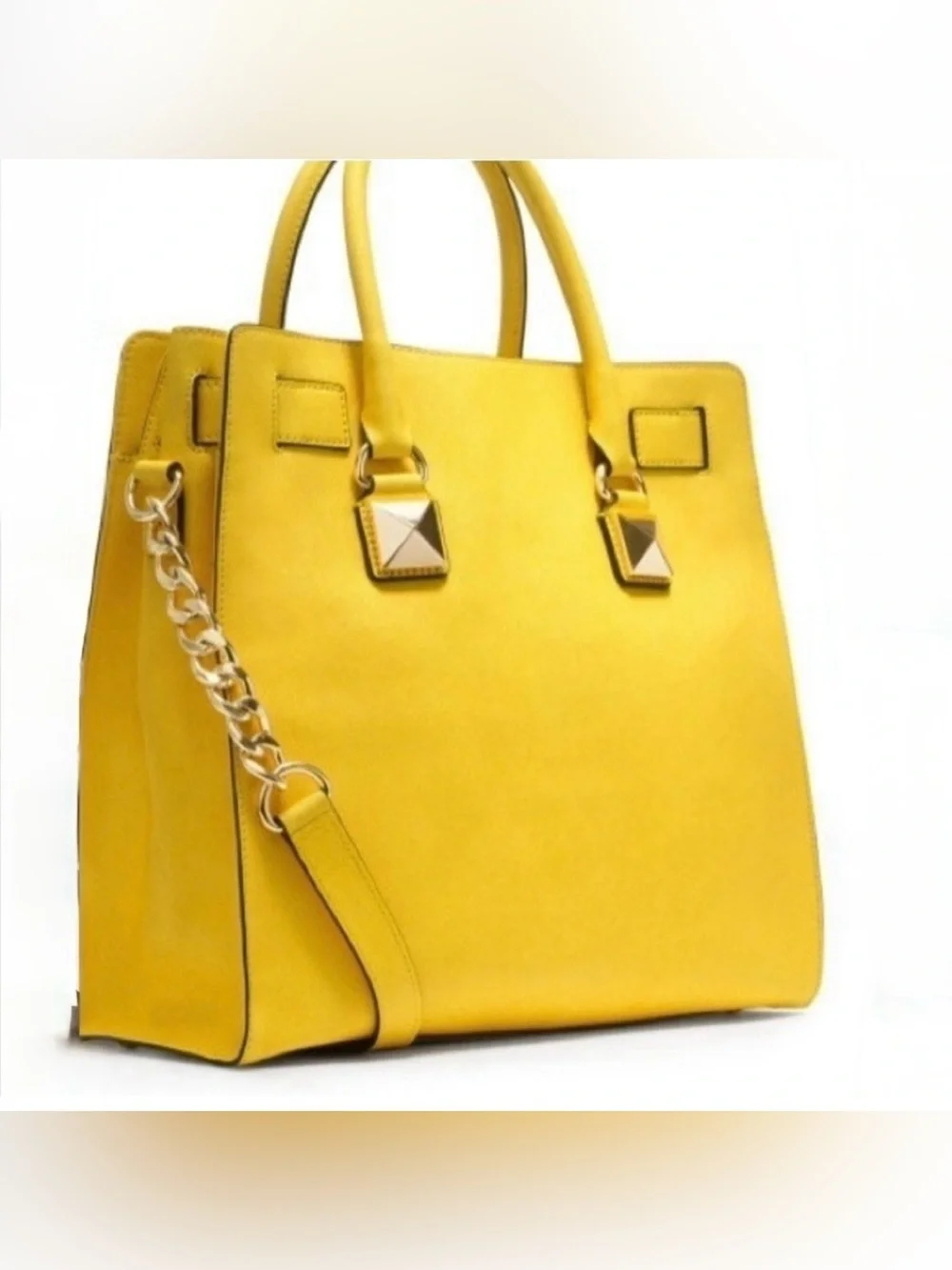 Michael Kors Hamilton Studded Leather Satchel